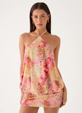 Solarae Mini Dress Botanic Cheetah