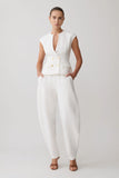 Oriana Linen Oversize Pants White