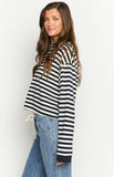 So Breezy Navy Stripe Long Sleeve Top