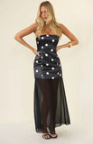 Eden Black Polka Dot Maxi Dress