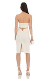 Strapless Midi Dress in White