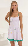 Floral Crepe Flare Dress in Purple