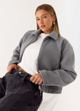 Enzo Faux Wool Jacket Grey