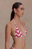 Robyn Beaded Triangle Bikini Top Pink