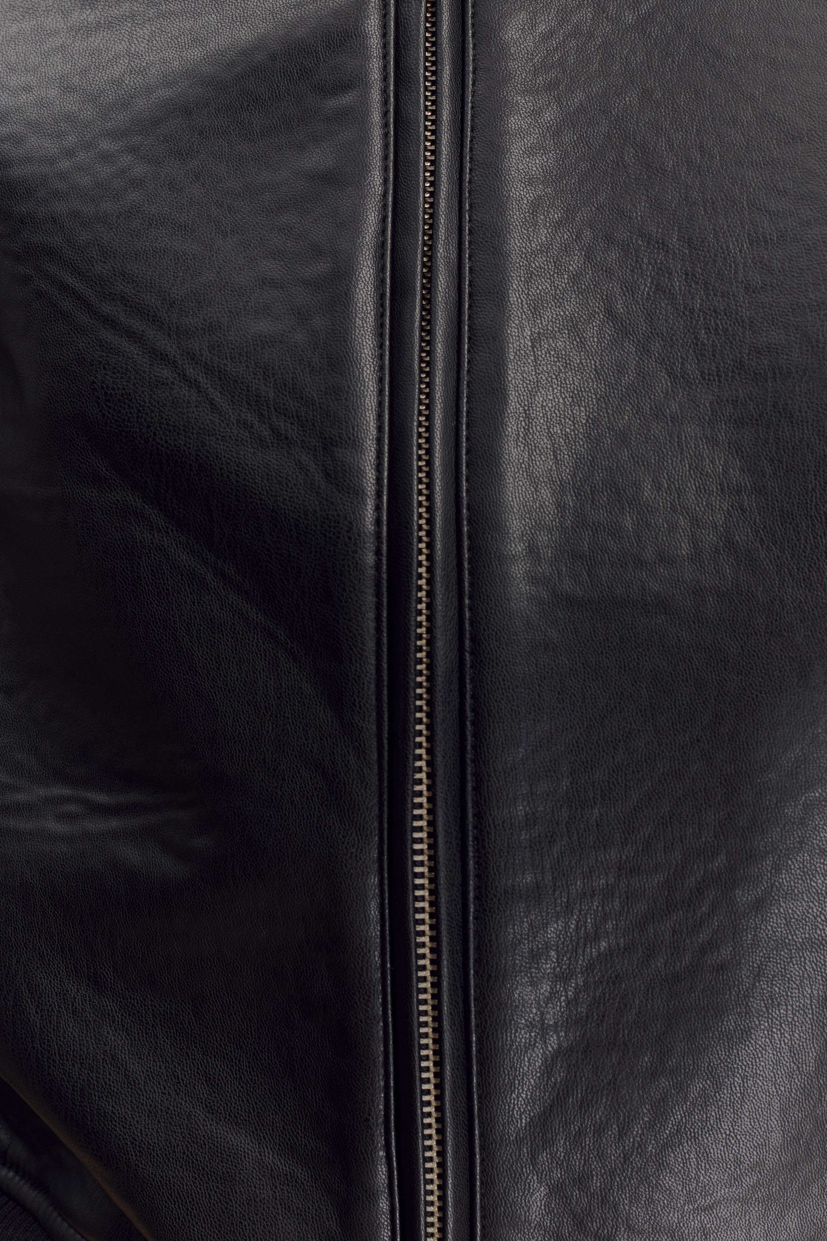 Codi Faux Leather Bomber Jacket Black