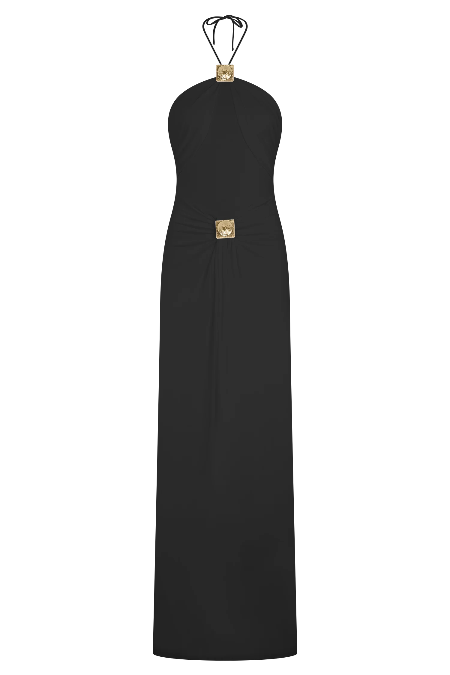 Quincy Halter Maxi Dress With Hardware Black