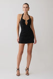 Raina Diamante Halter Mini Dress Black