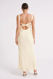 Ensley Satin Maxi Dress Light Yellow