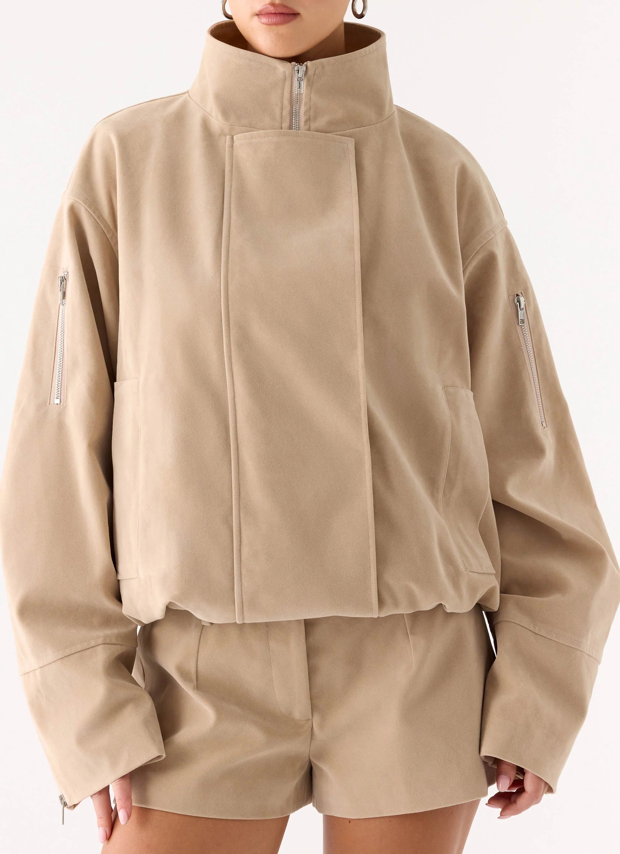 Marlow Faux Suede Jacket Cream
