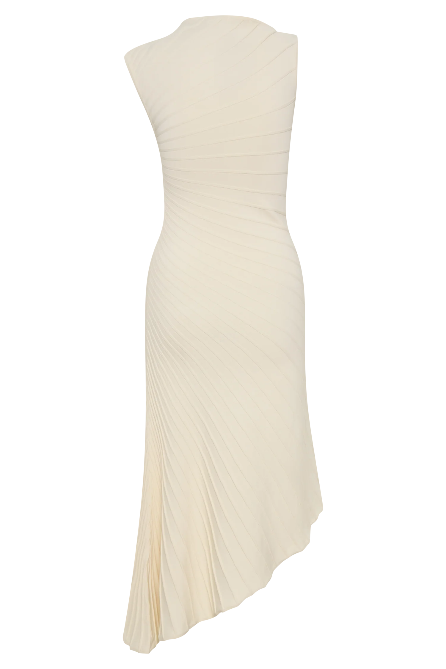 Milasandra Pleated Knit Dress Ivory