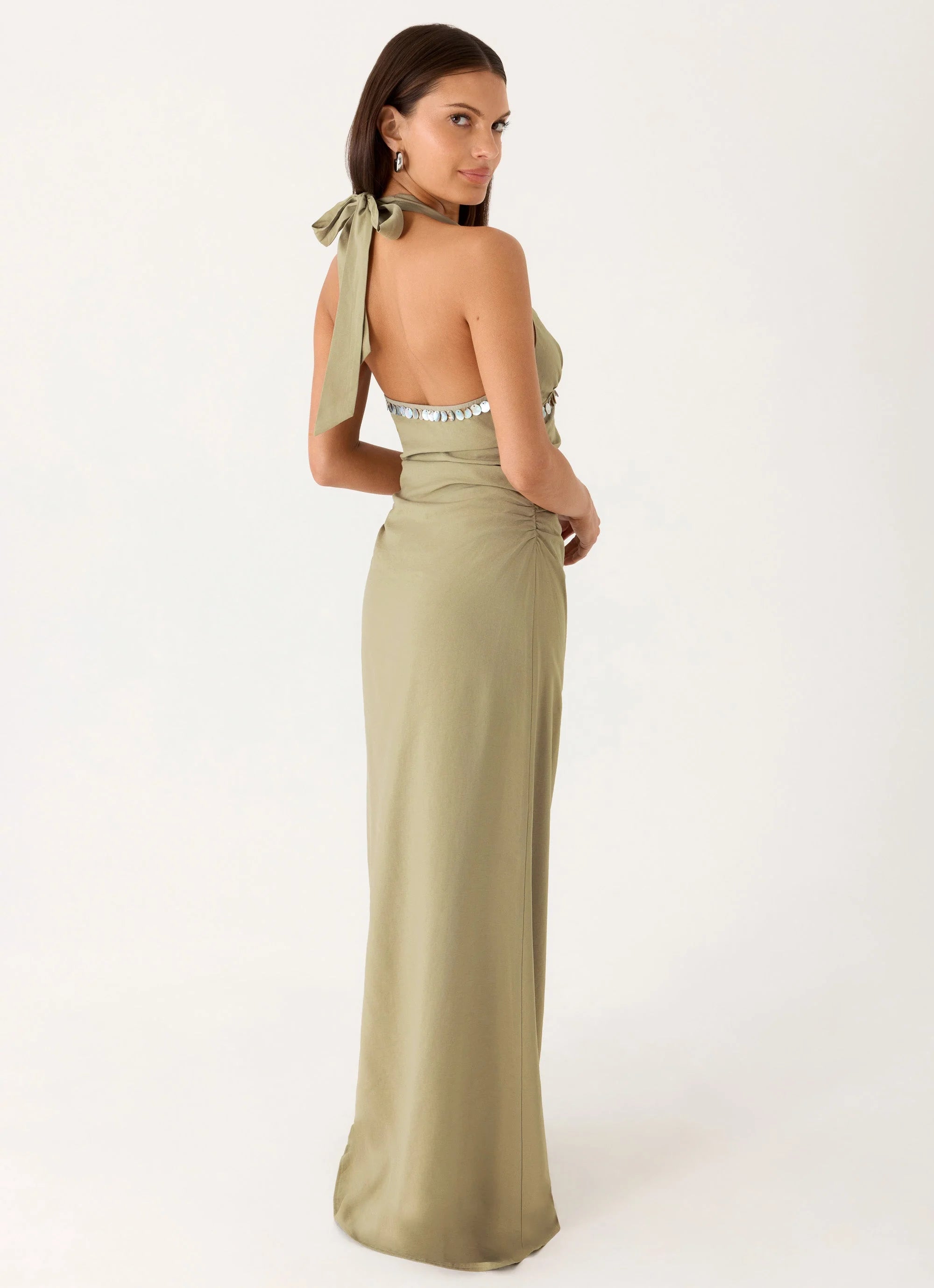 Lorela Maxi Dress Pale Olive
