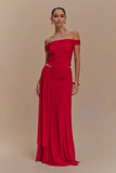 Arna Mesh Maxi Skirt Ruby