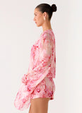 Junia Long Sleeve Mini Dress Pink