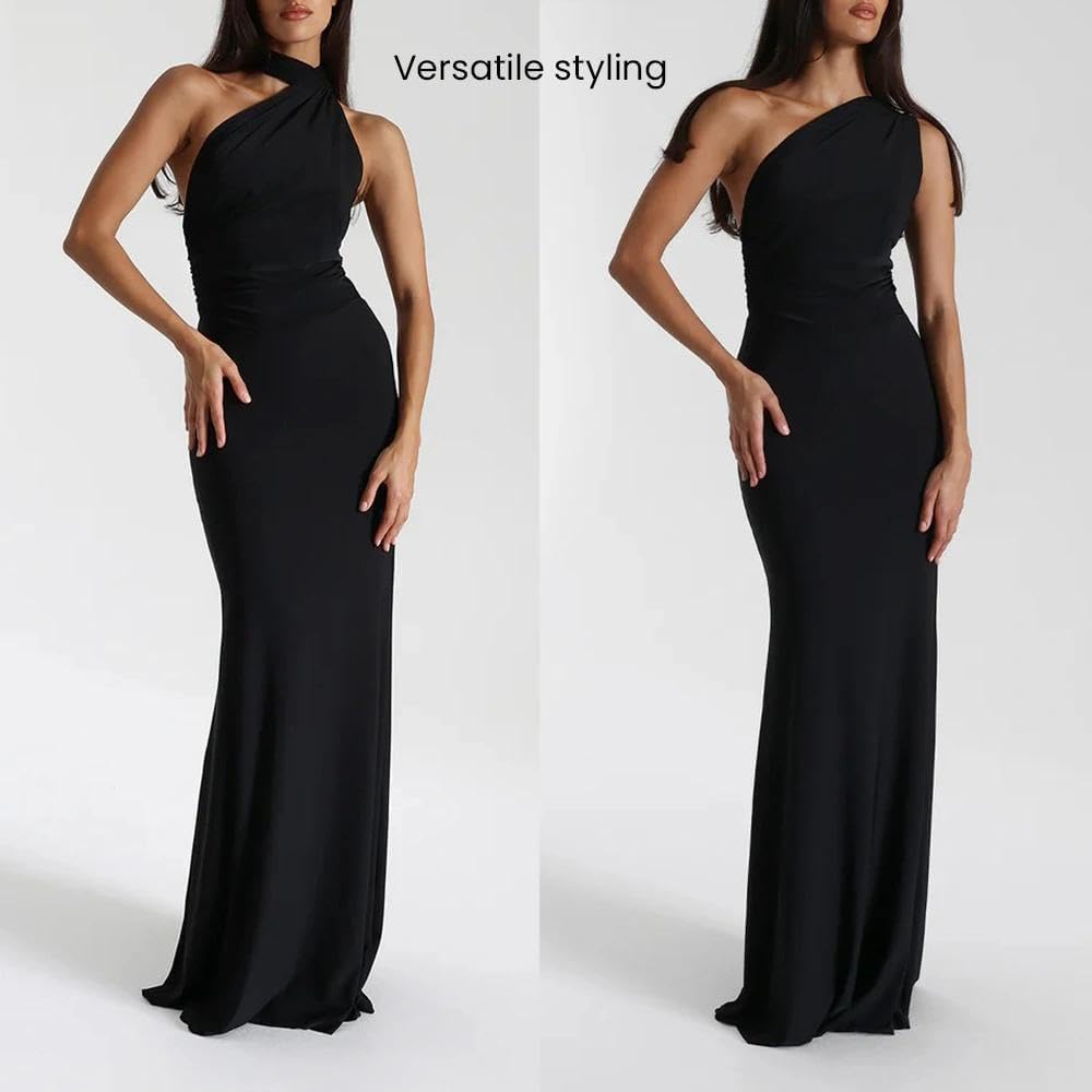 Women Sexy Backless Dress Halter Cut Out Bodycon Maxi Dresses Wedding Guest Beach Vacation
