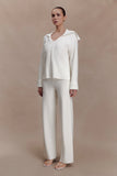 Kerrymae Straight Leg Knit Pants Off White