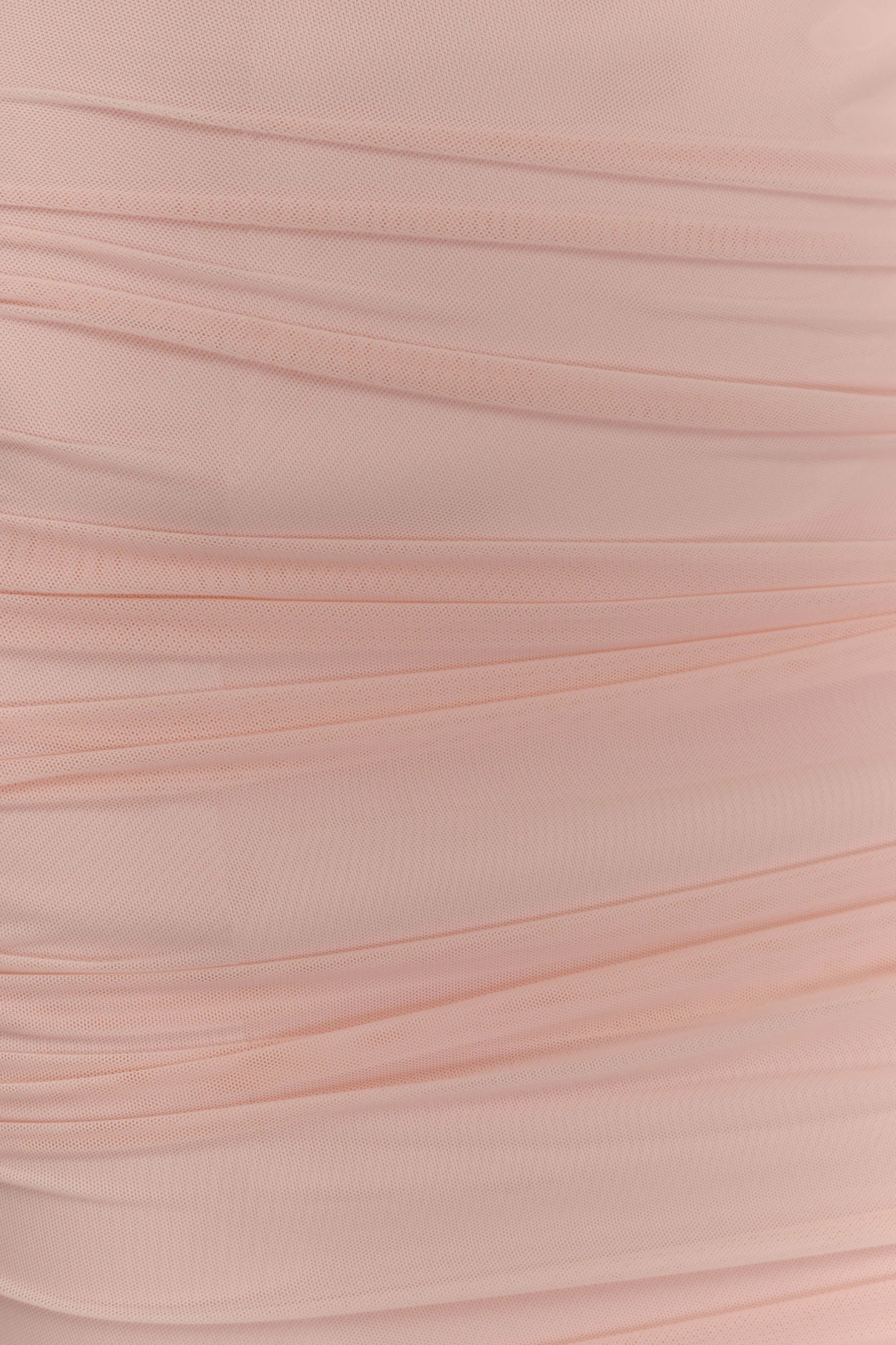 Jianna Strapless Mesh Mini Dress Powder Pink