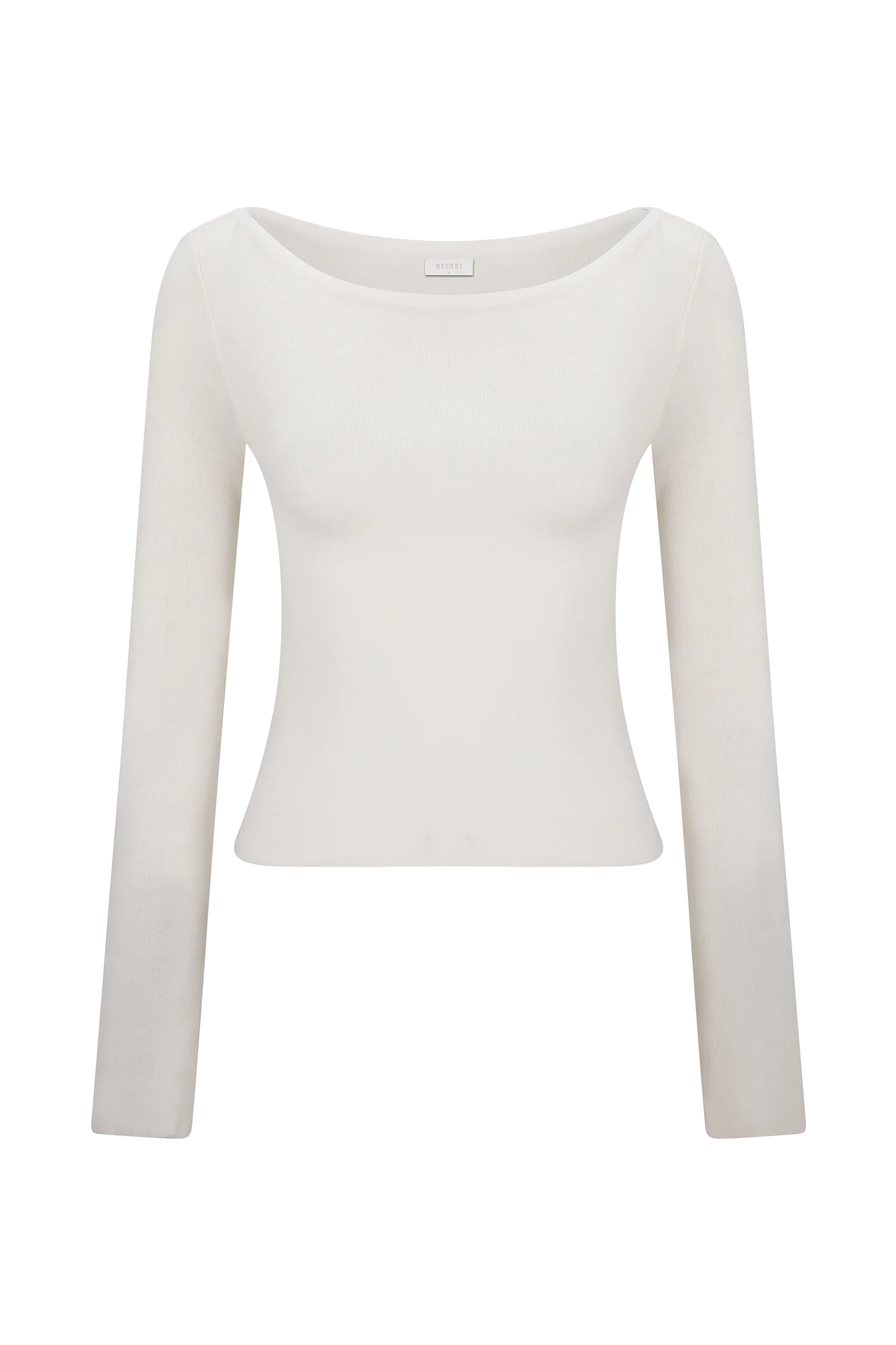 Paedyn Merino Wool Ribbed Long Sleeve Top Ivory