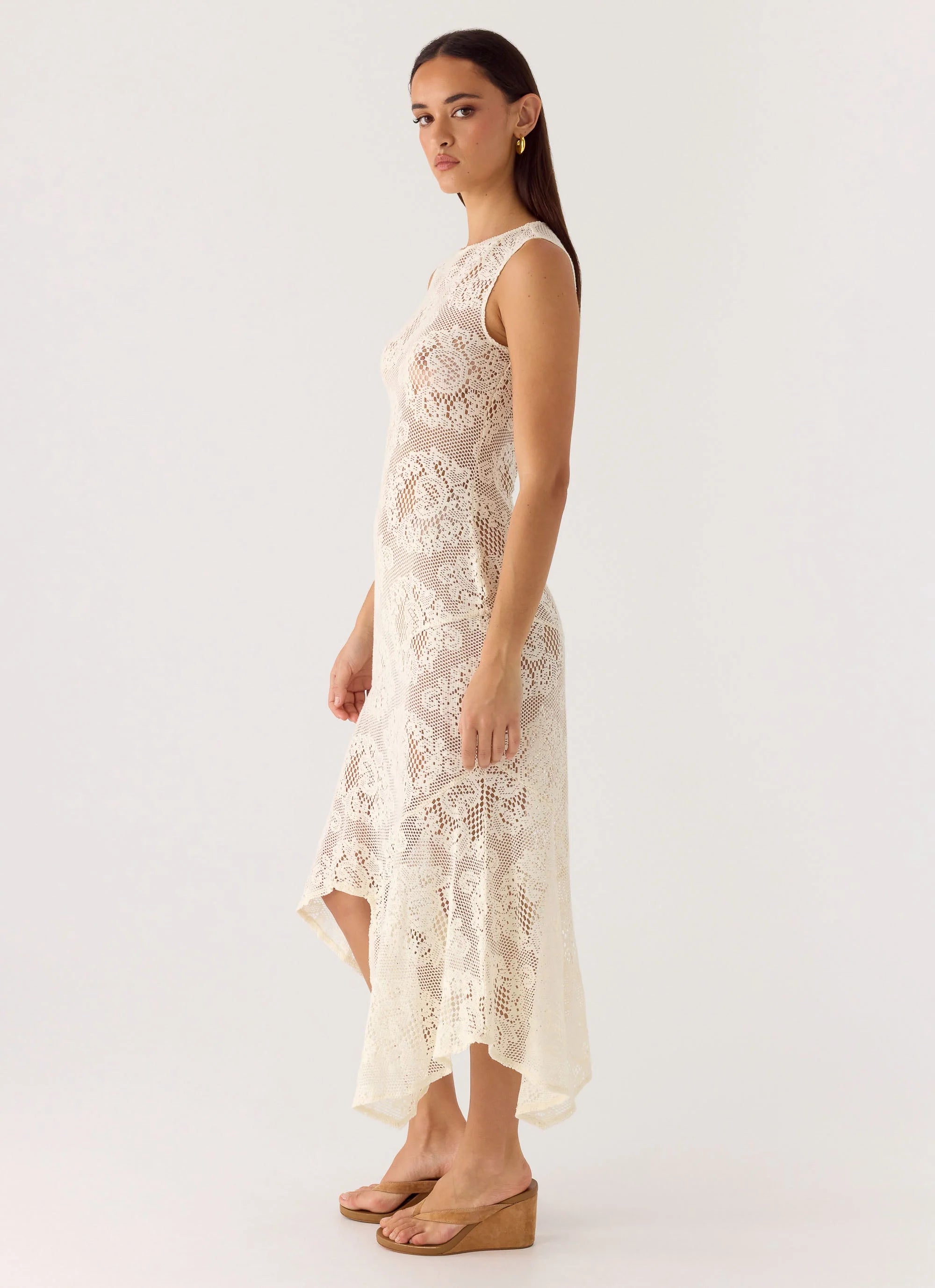 Janayia Midi Dress Ivory