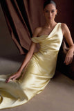 Jacinta One Shoulder Maxi Dress Pastel Lemon