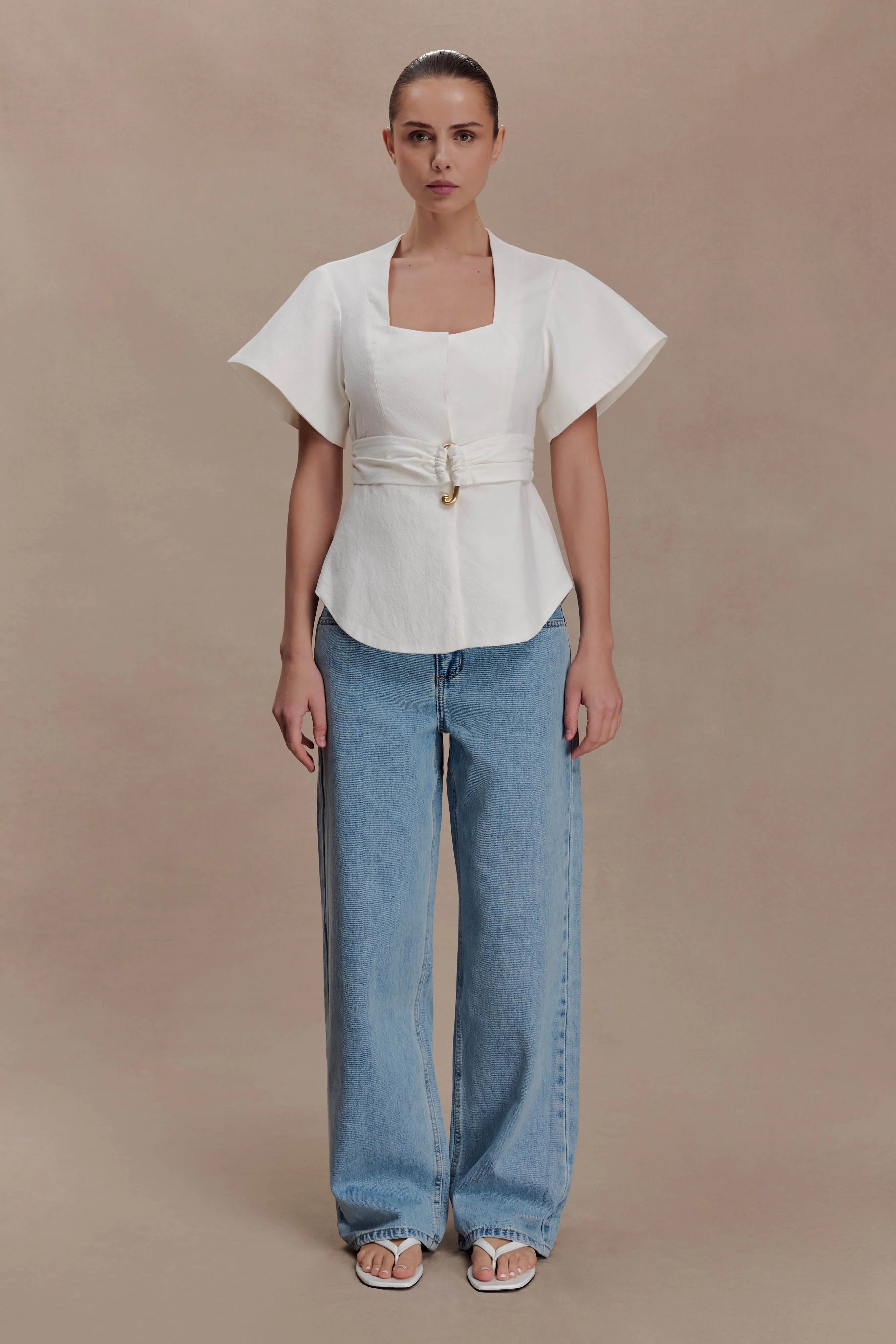 Liberty Cotton Shortsleeve Top White