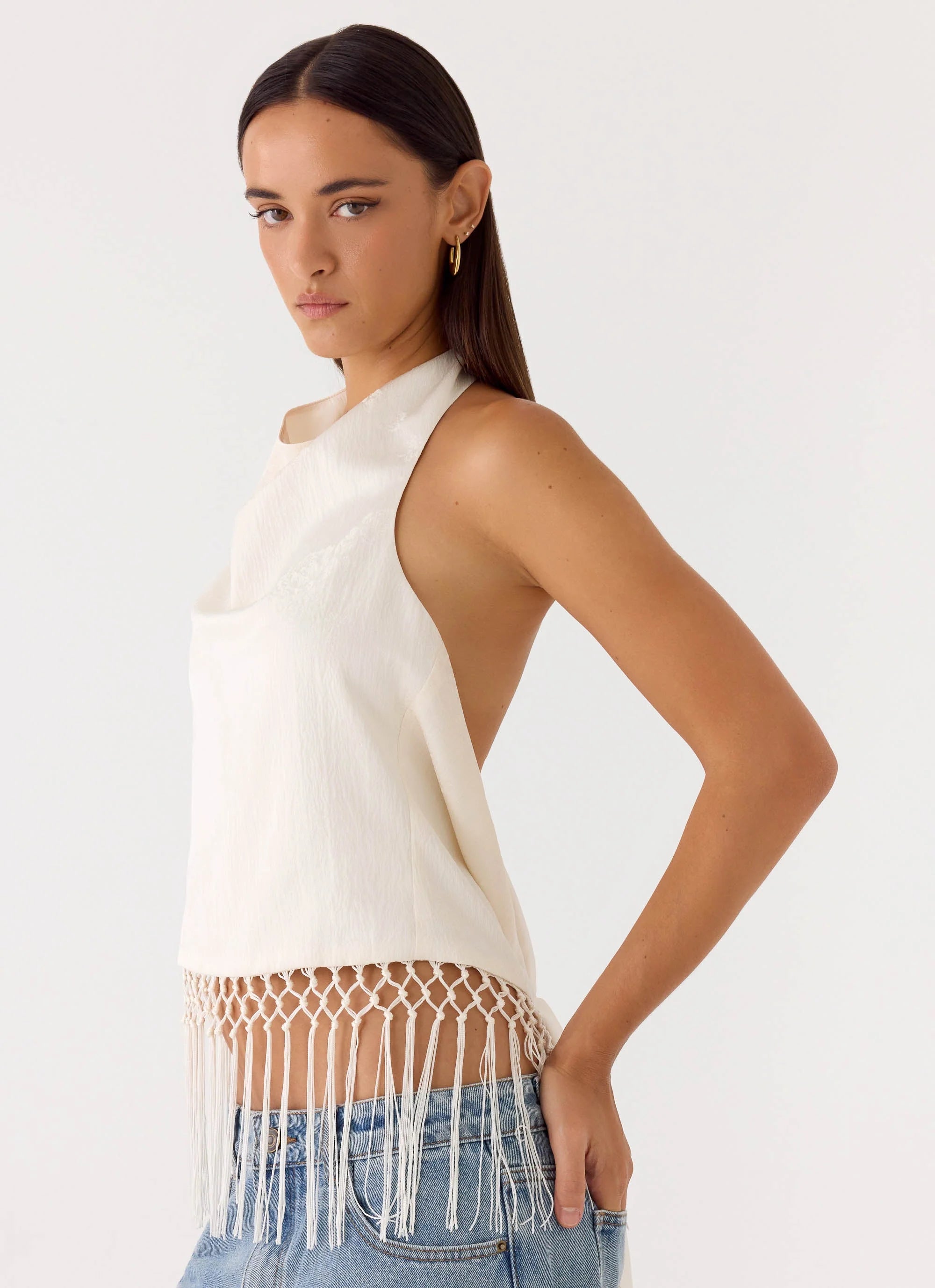 Mania Tassel Top - Ivory