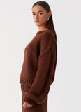 Costella Knit Sweater Brown