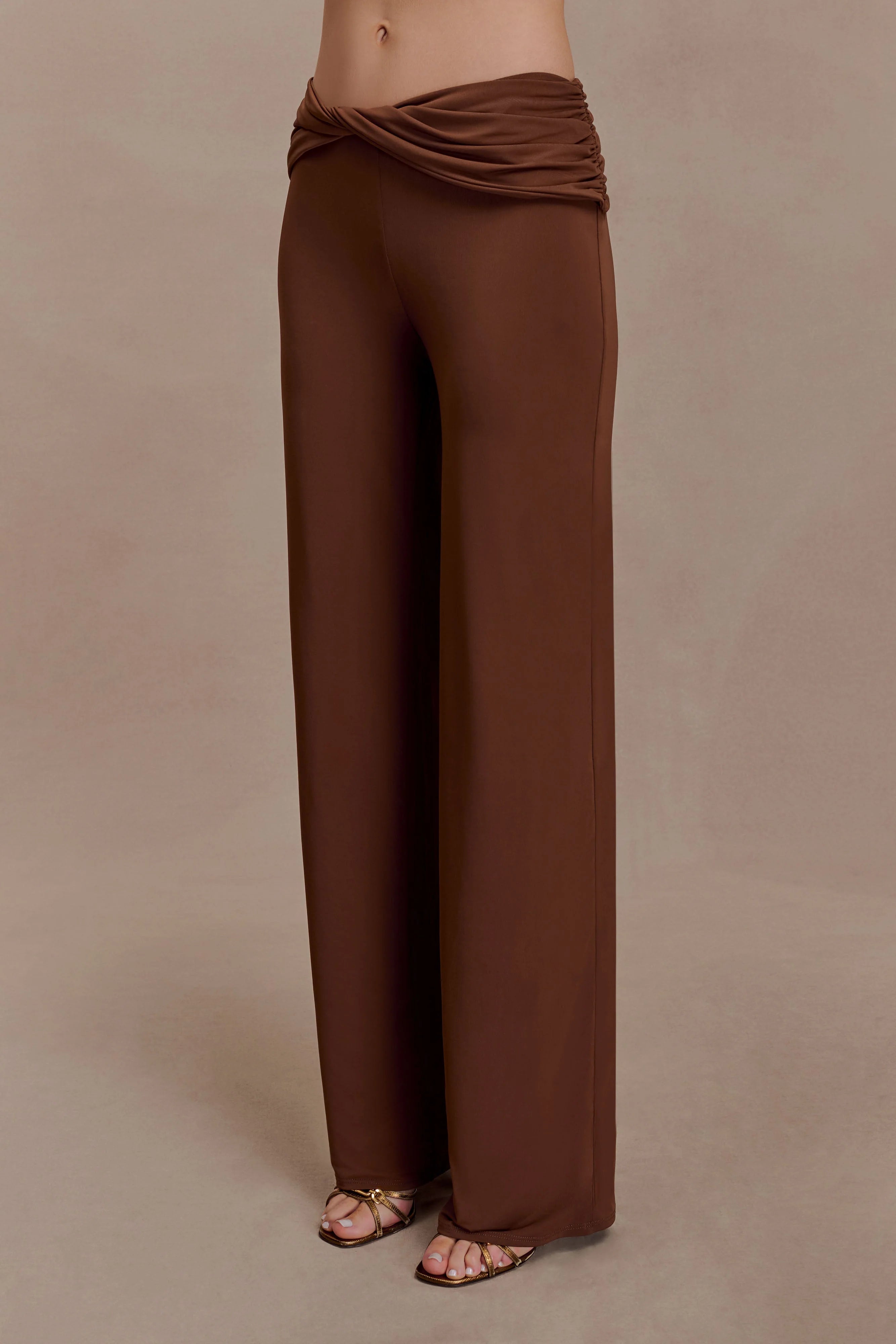 Lydia Slinky Straight Leg Pants Chocolate