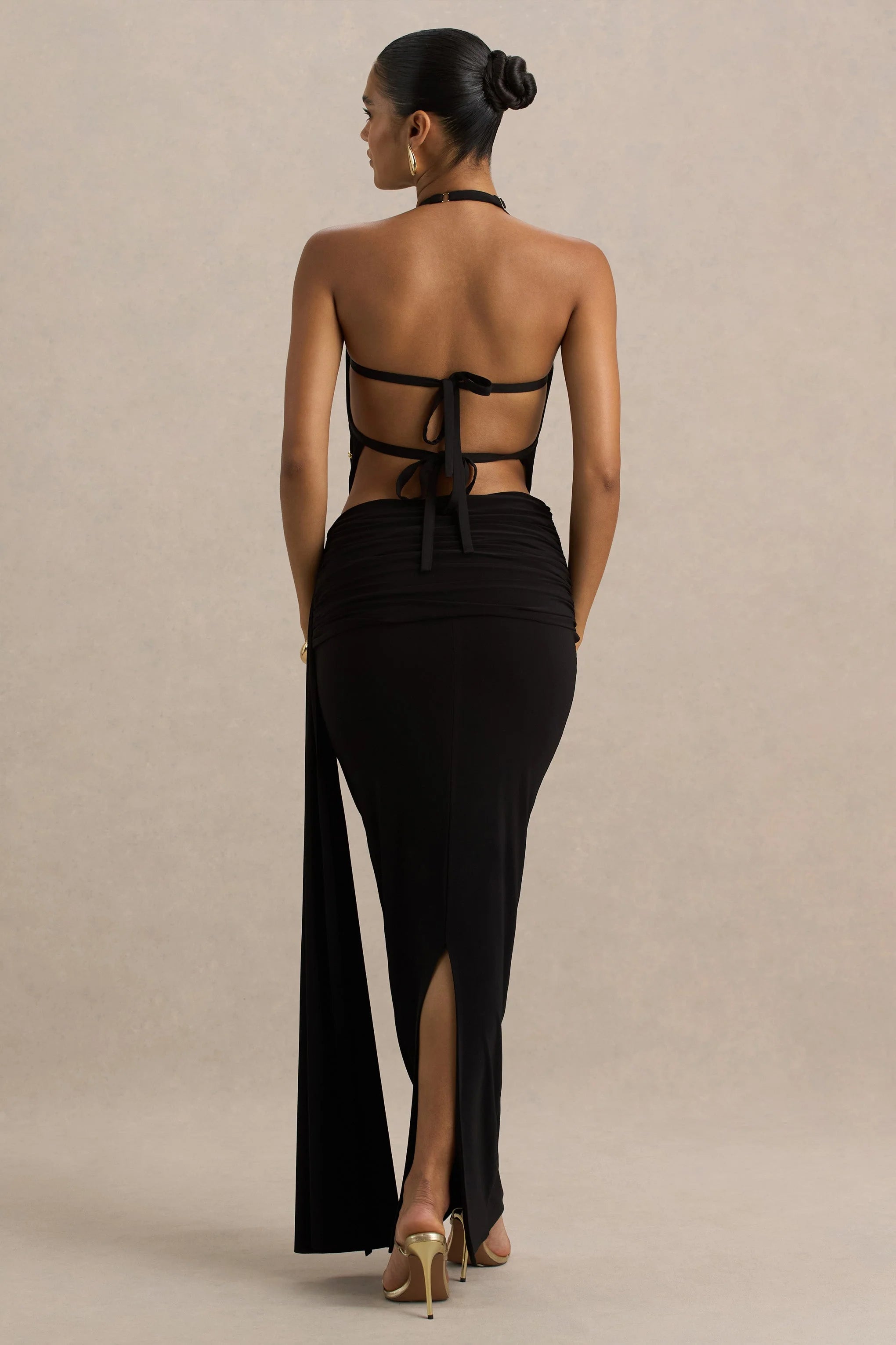 Joi Black Maxi Skirt With Sash Detail