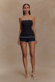 Judith Strapless Scallop Top Black