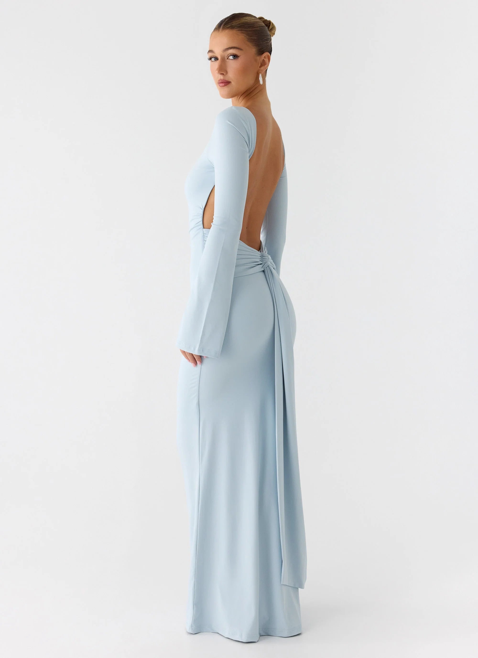 Midnight Song Long Sleeve Maxi Dress Misty Blue