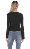 Embellished Wrap Top in Black