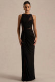 Opaline Black Crew Neck Maxi Dress