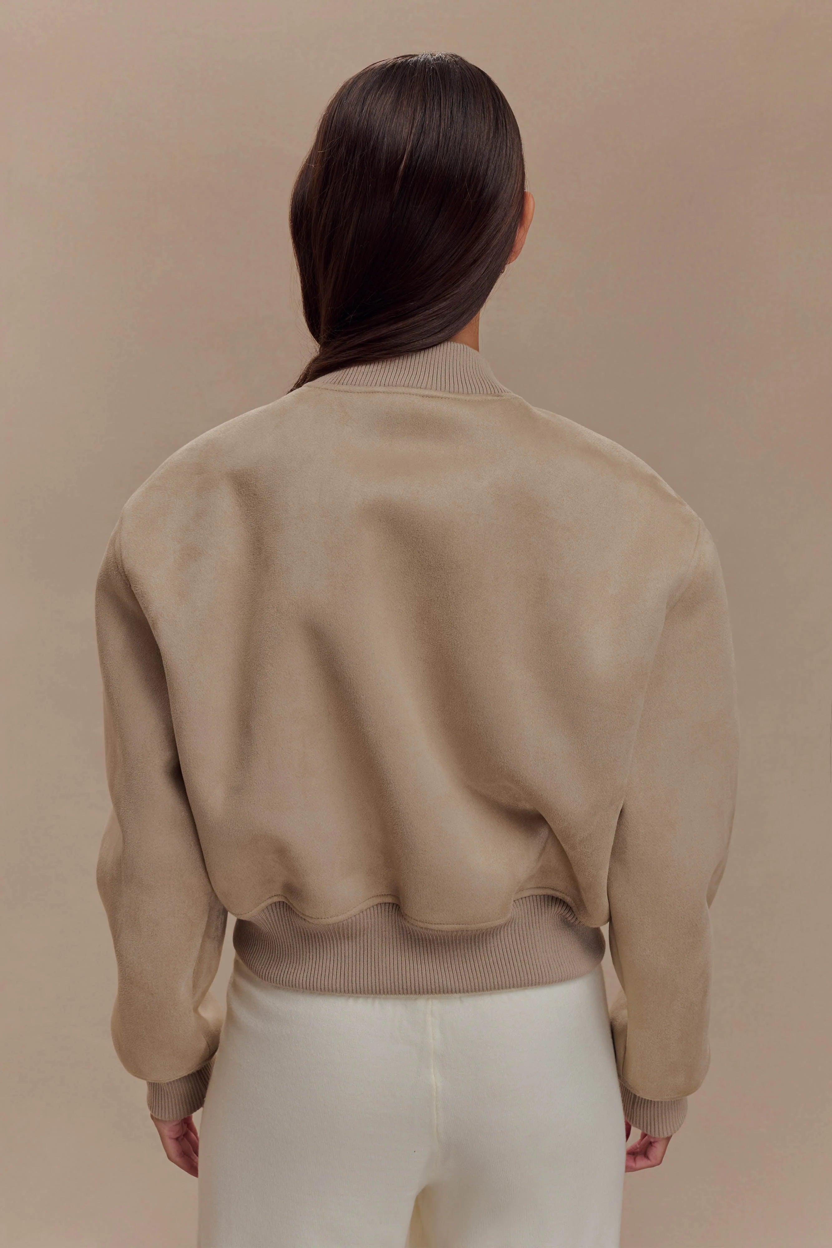 Rudy Suede Bomber Jacket Sand
