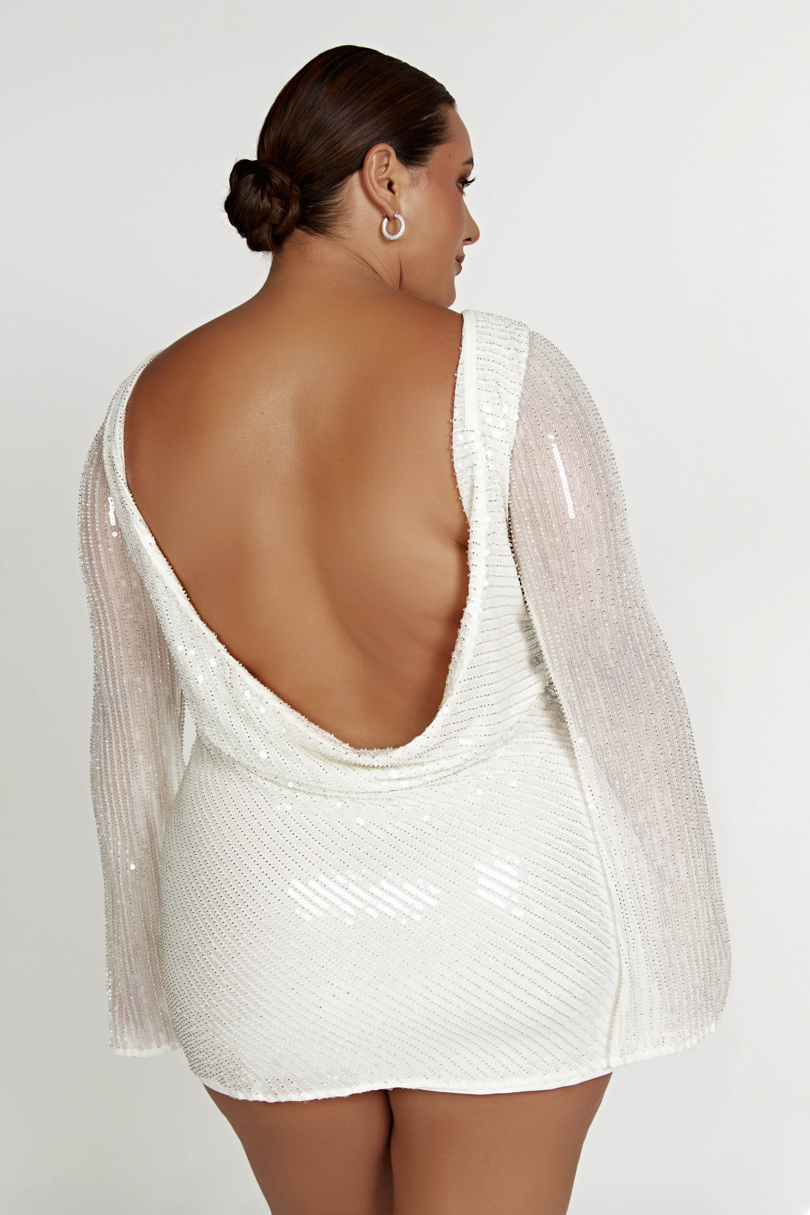 Nala Sequin Mini Dress White