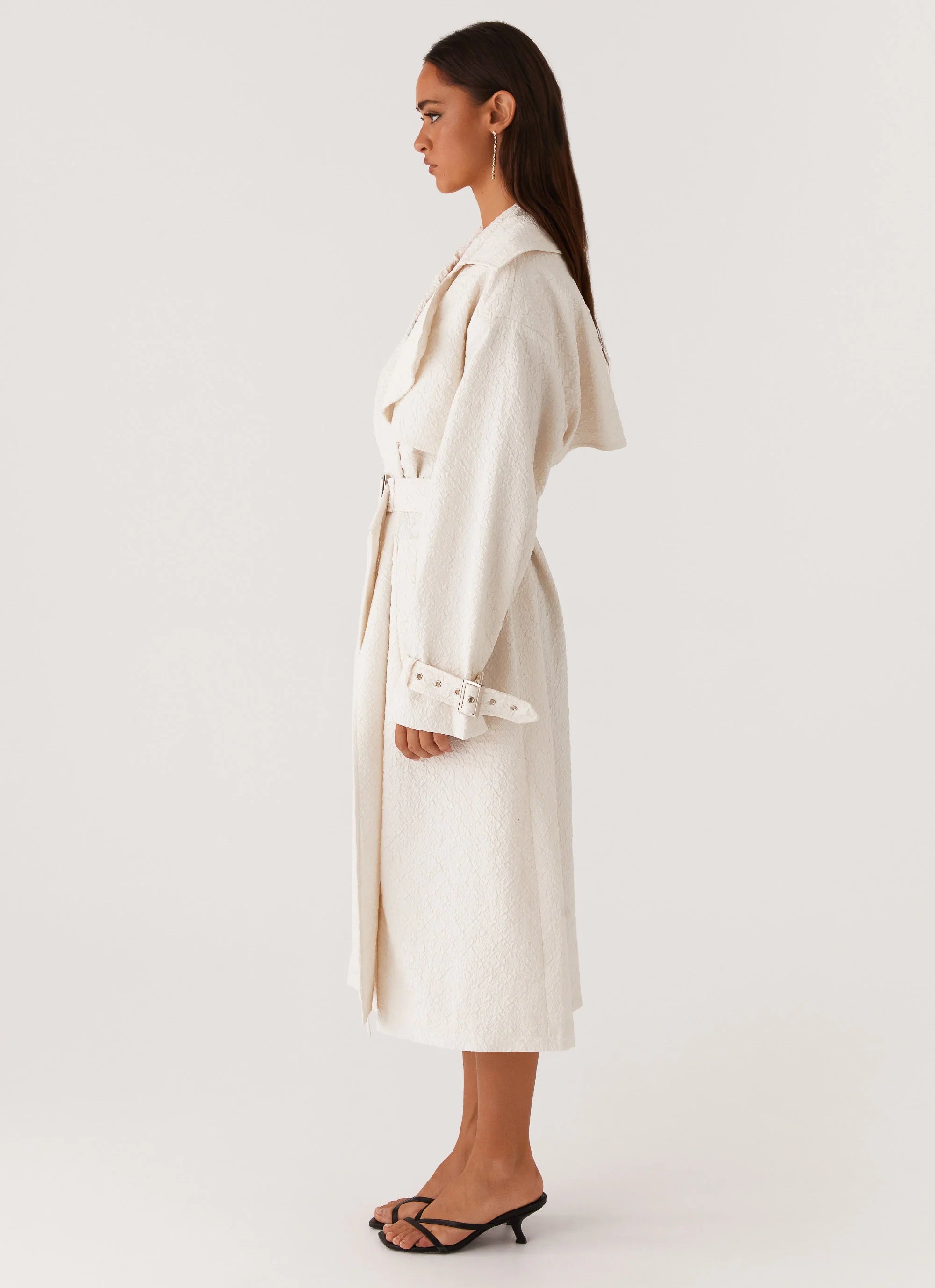 Phoenix Oversized Trench Coat Ivory