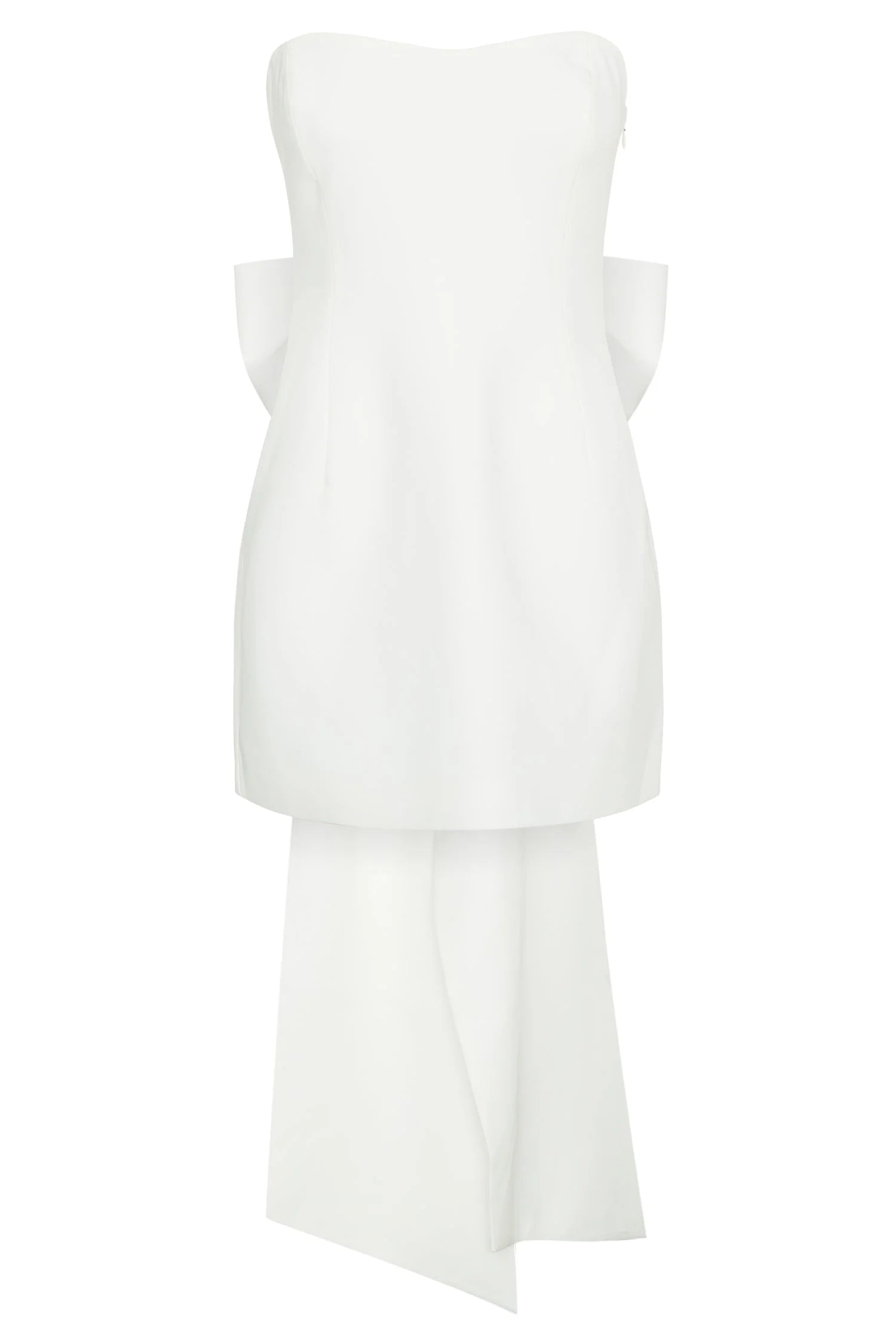 Meredith Strapless Bow Mini Dress White