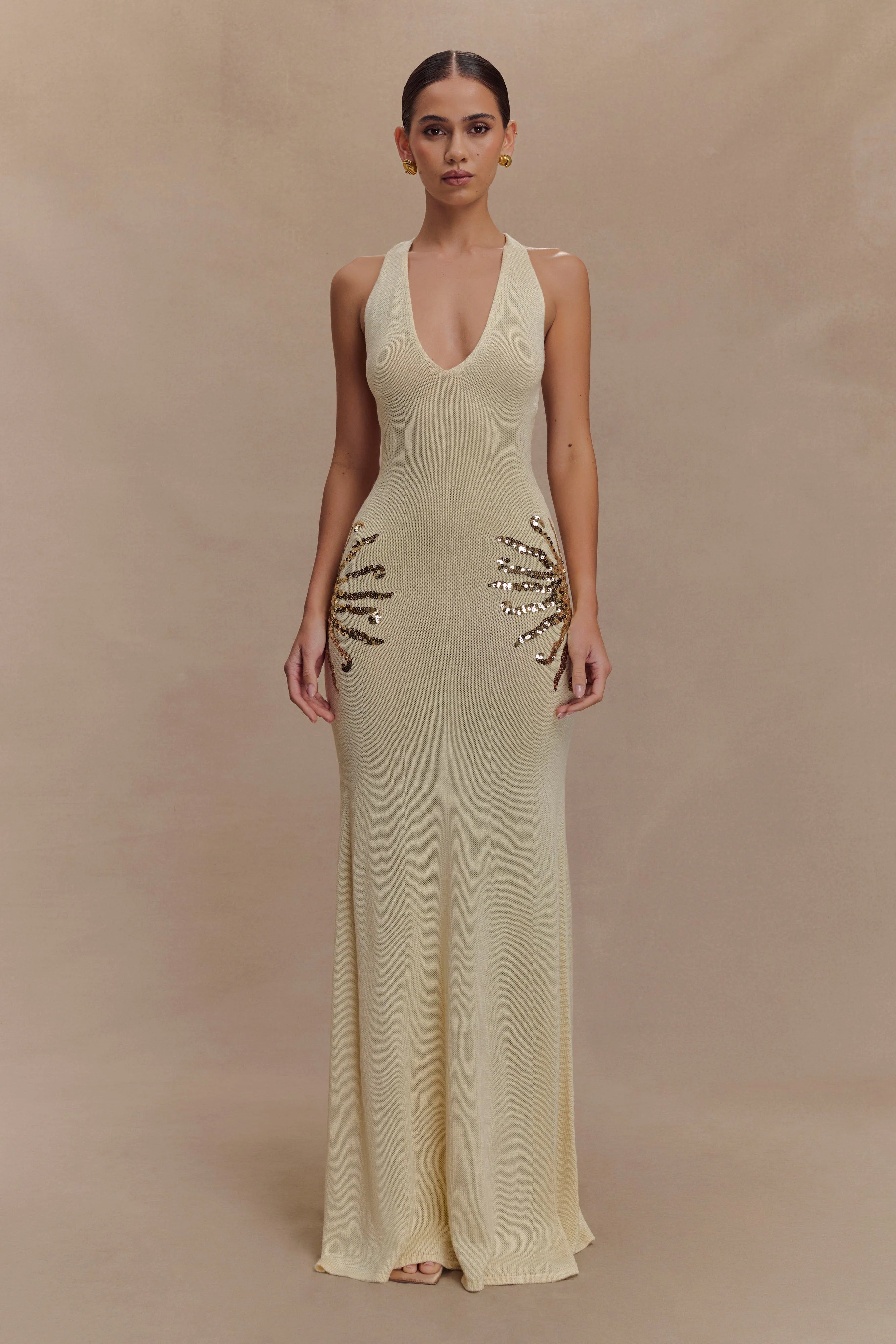 Ellington Knit Maxi Dress With Sequin Ivory