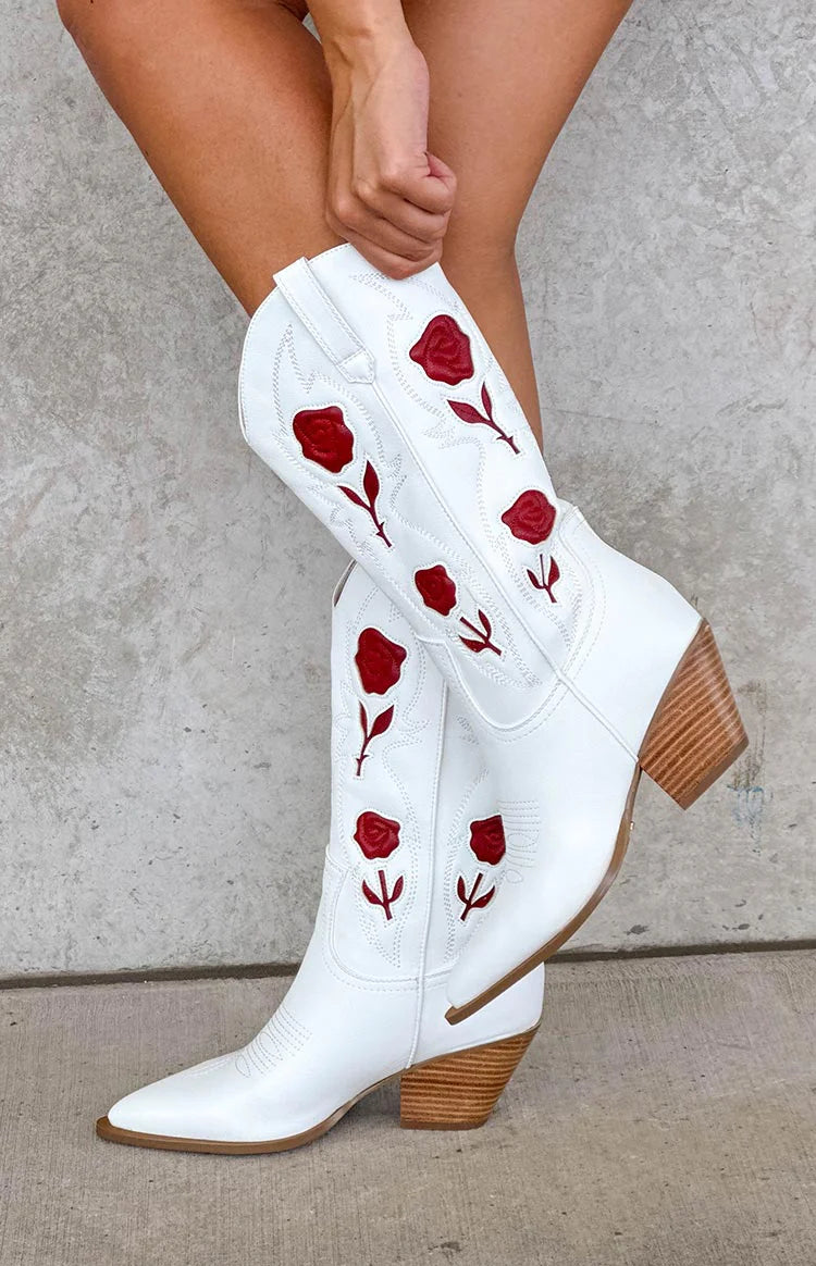 Billini Arden White Garnet Cowboy Boots