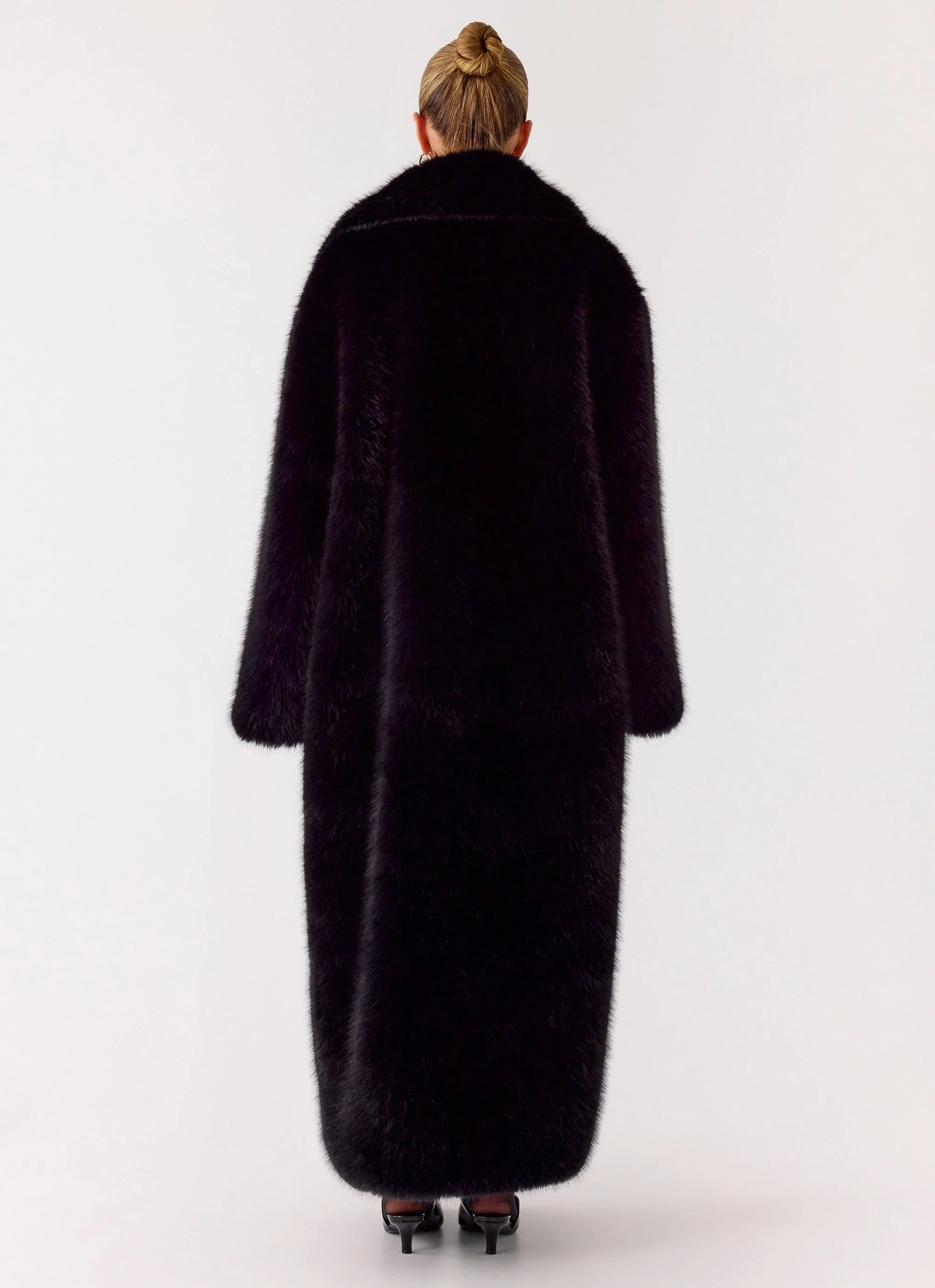 Kamil Faux Fur Maxi Coat Black
