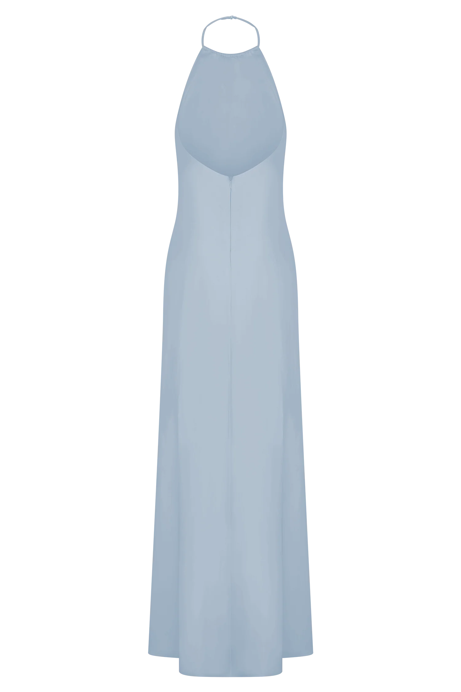 Bella Satin Halter Maxi Dress Frosted Blue