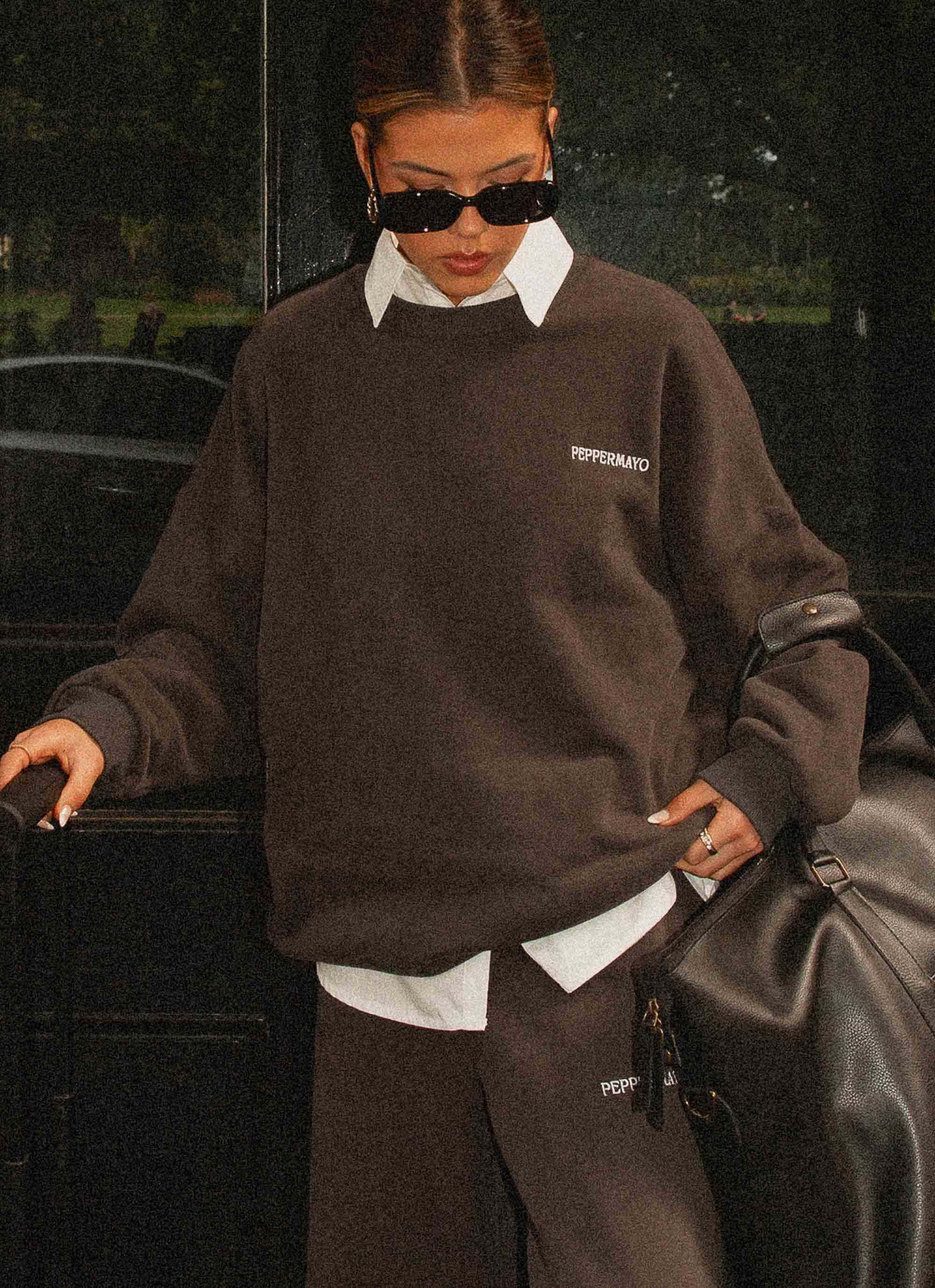 Signature Oversized Sweatshirt Charcoal