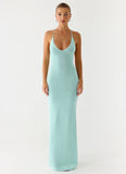 Amaya Knit Maxi Dress Aqua
