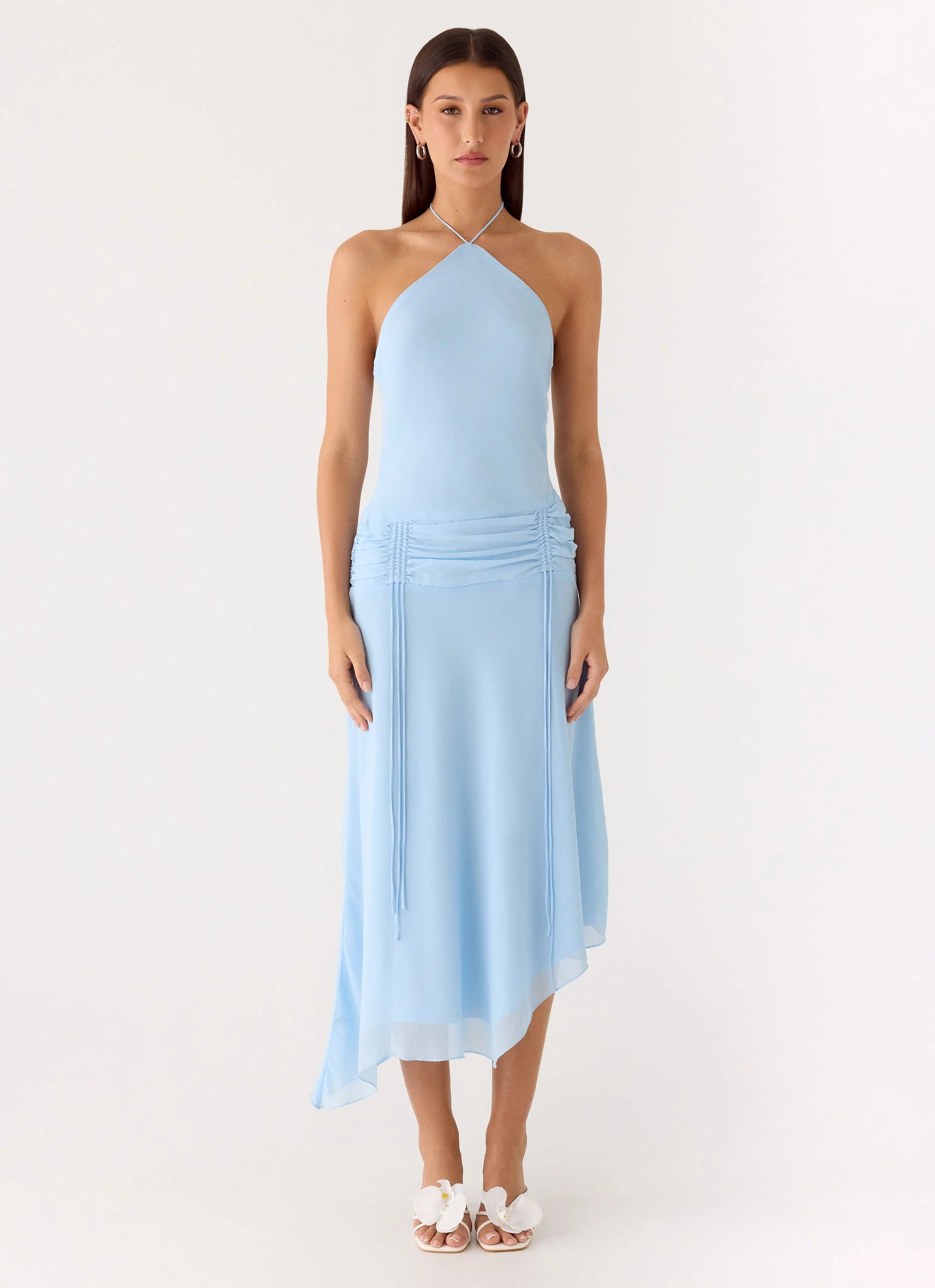 Becerra Chiffon Midi Dress Blue