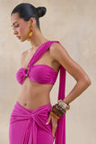 Tranquil Hot Pink Bandeau Top With Chest Cut Out and Sash