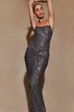 Roisin Diamante Maxi Dress Gunmetal