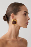 Inaya Square Stud Earring Gold