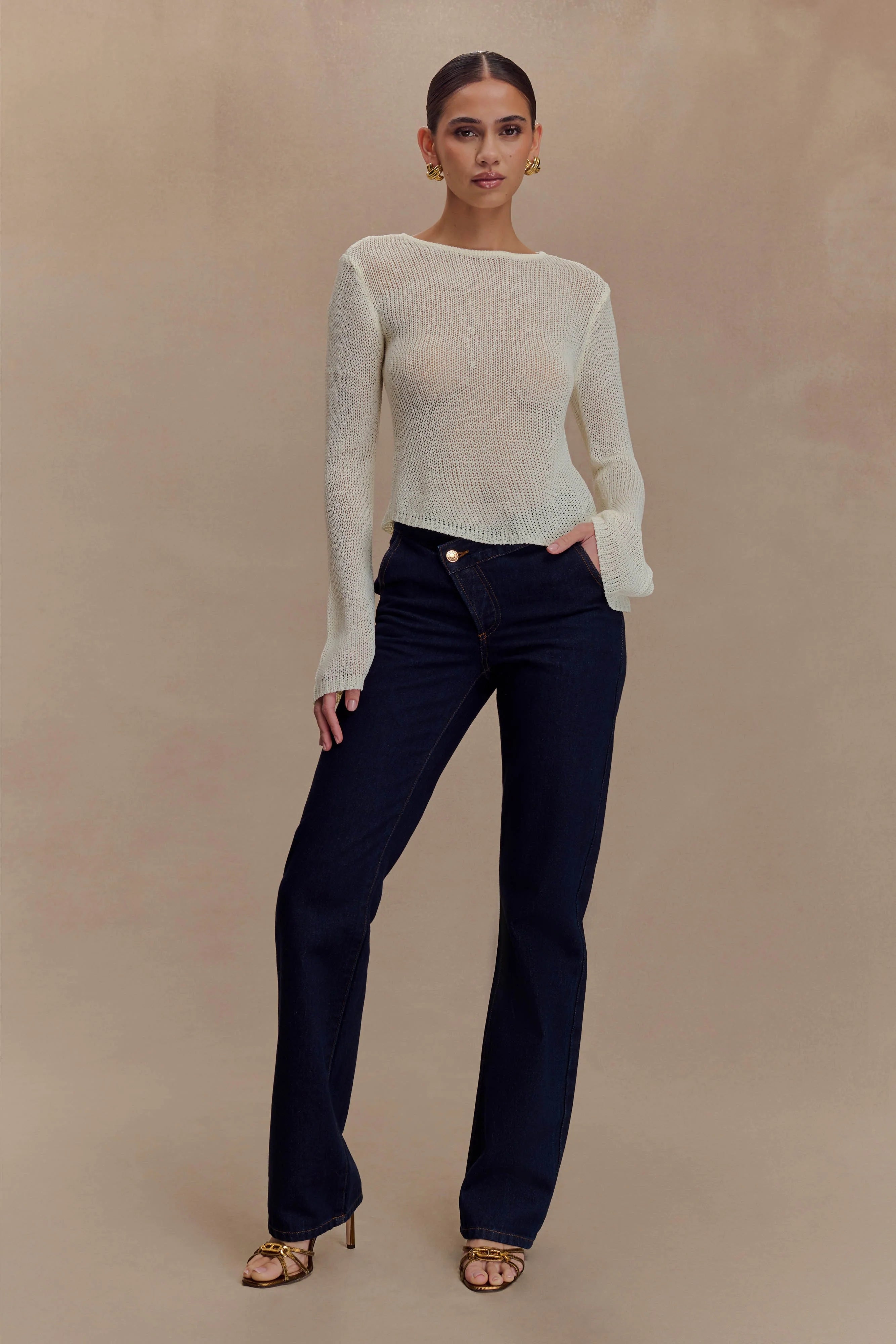 Remington V Front Straight Leg Jeans Indigo Blue