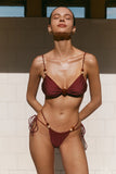 Memphis Beaded Bikini Top Wine
