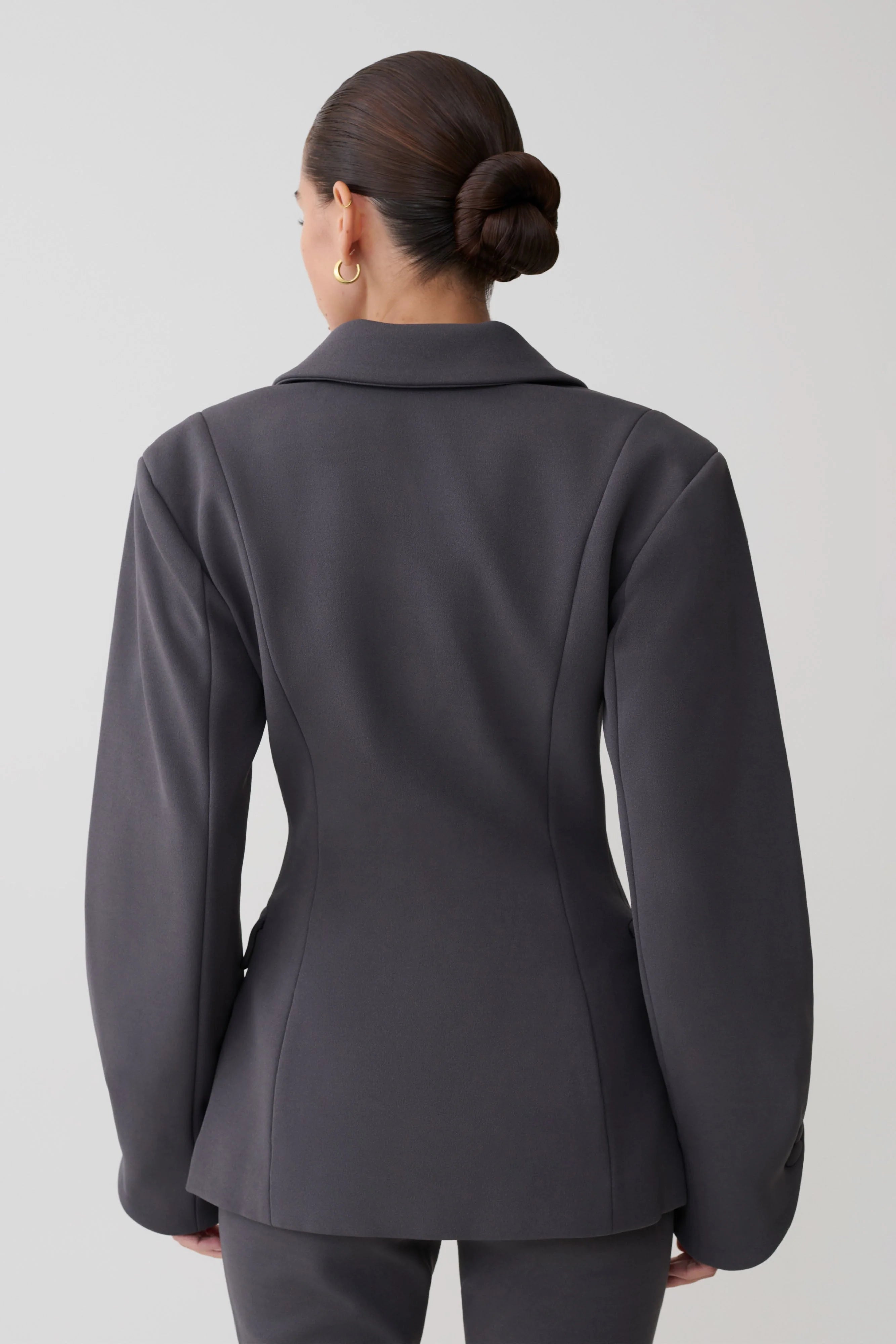 Wesley Structured Blazer Charcoal Shadow