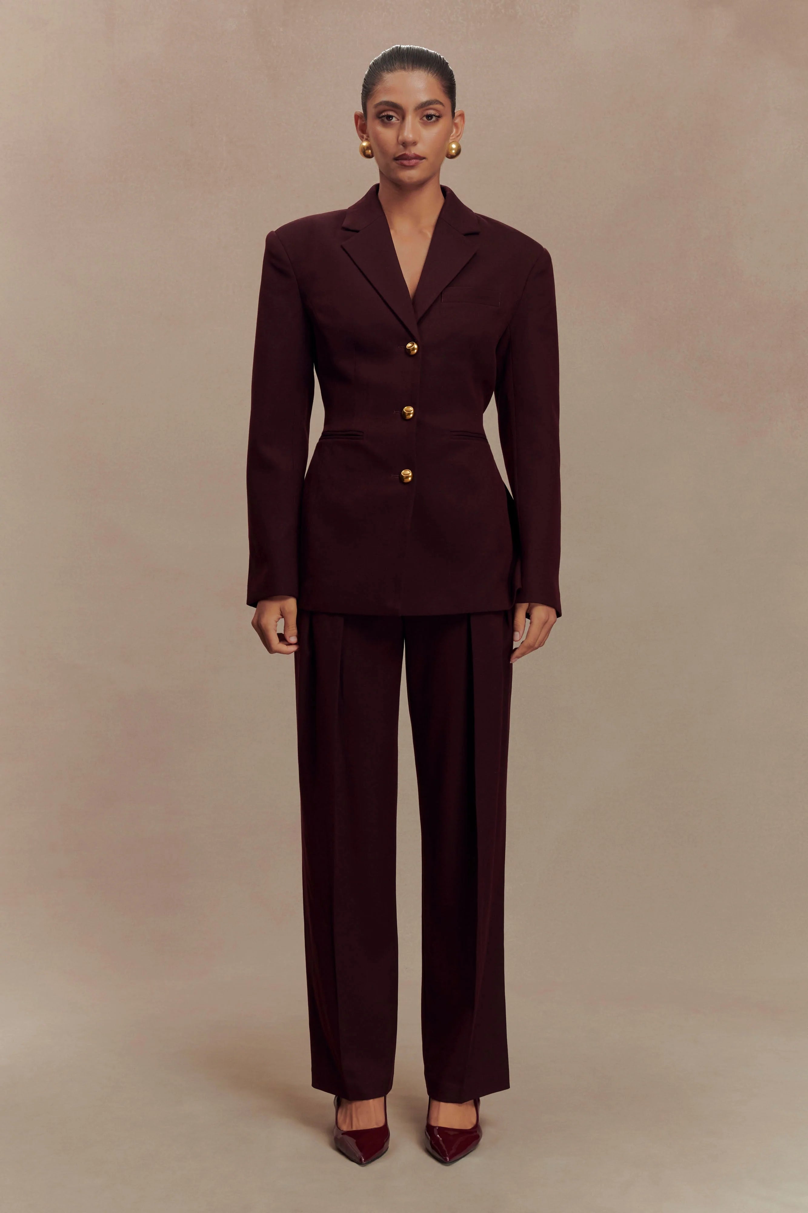 Bellamy Cinched Blazer Mahogany